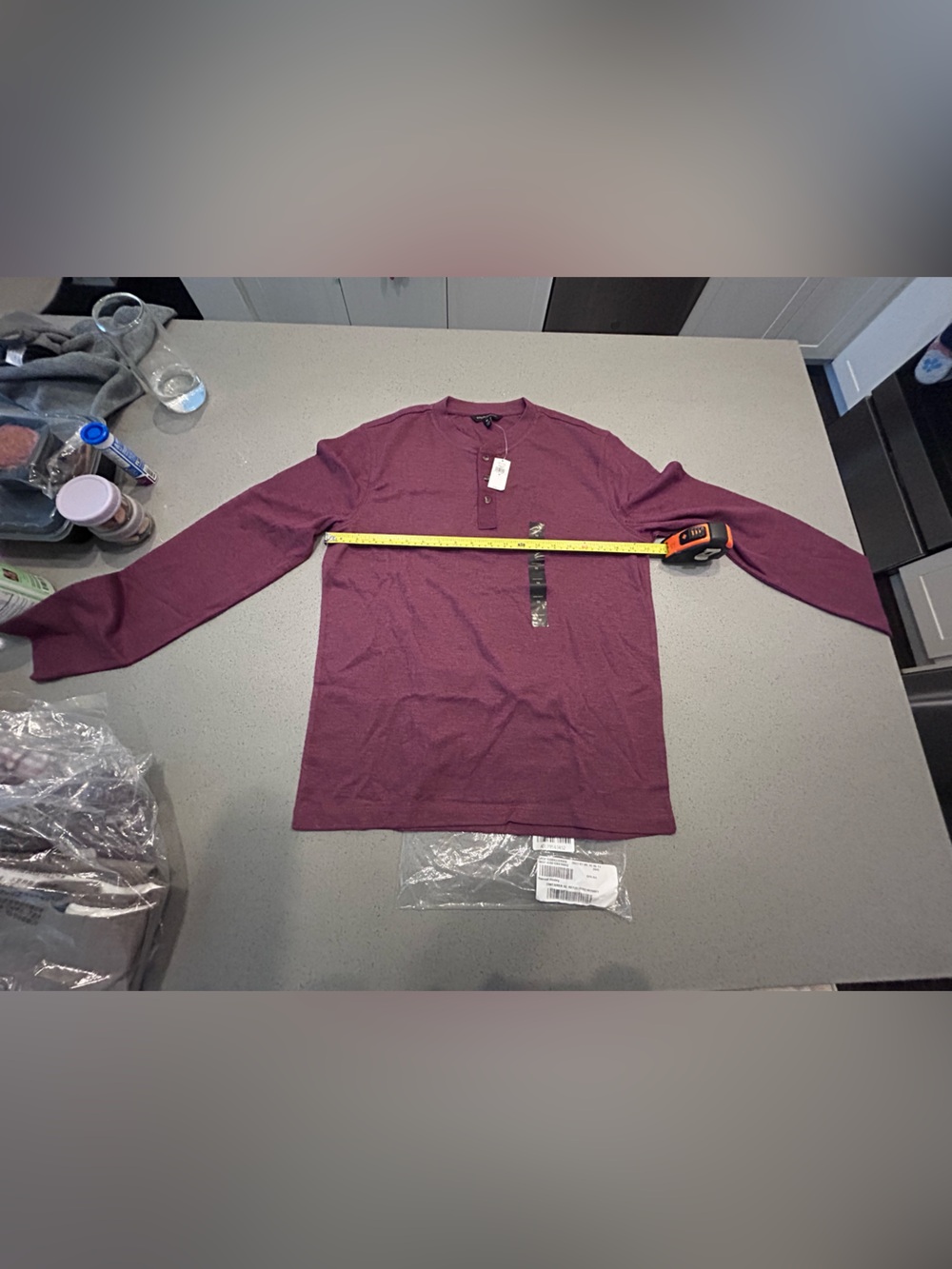 Banana Republic Men’s Crewneck Henley Sweater in Plum